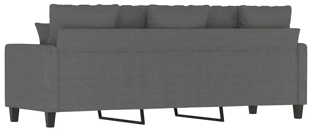 Sofá de 3 lugares 180 cm tecido cinza-escuro