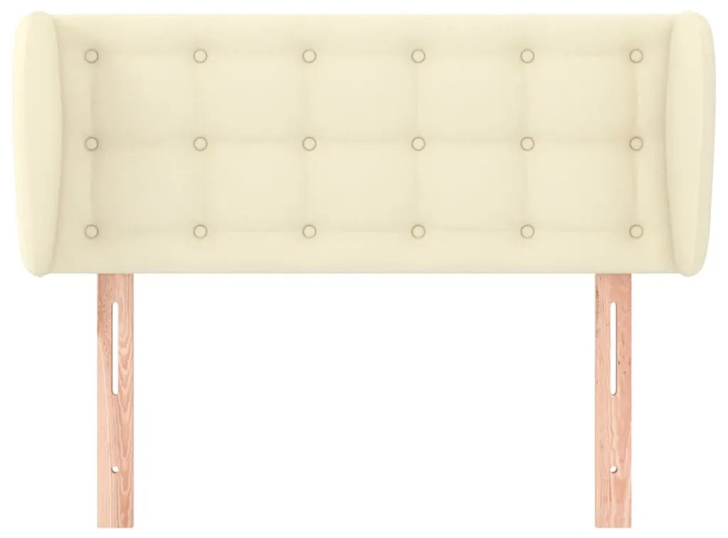 Cabeceira de cama c/ abas couro artificial 93x23x78/88 cm creme