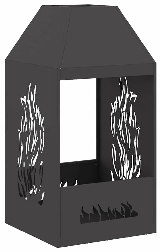 Fogão a Lenha Preto 50x50x100 cm Aço