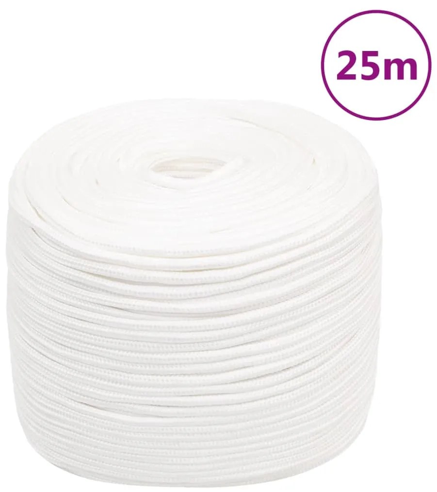 Corda de barco 6 mm 25 m polipropileno branco completo