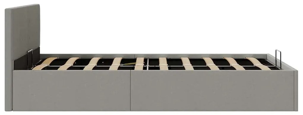 Cama hidráulica c/ arrumação 140x200cm tecido cinza-escuro