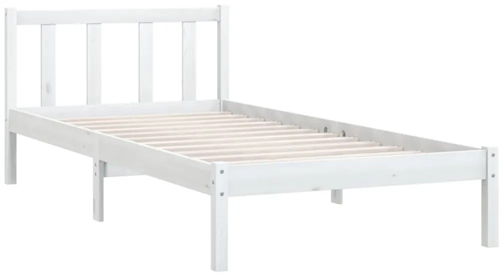 Estrutura de cama 90x200 cm pinho maciço branco