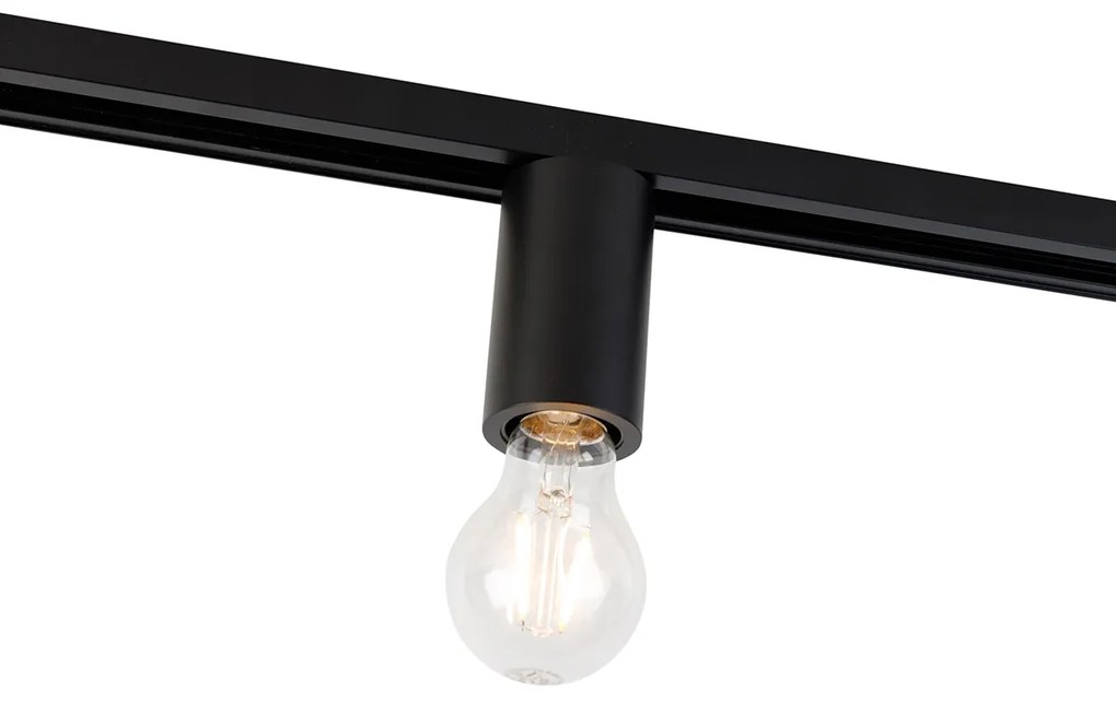 Casquilho E27 com suspensão de calha para calha monofásica preto - Iconic Jeana