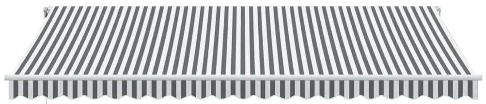Toldo retrátil automático com LED 500x300 cm antracite/branco