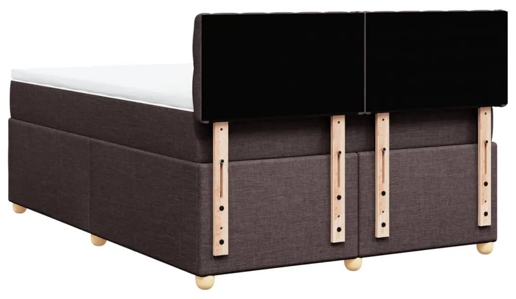 Cama com molas/colchão 140x190 cm tecido castanho-escuro