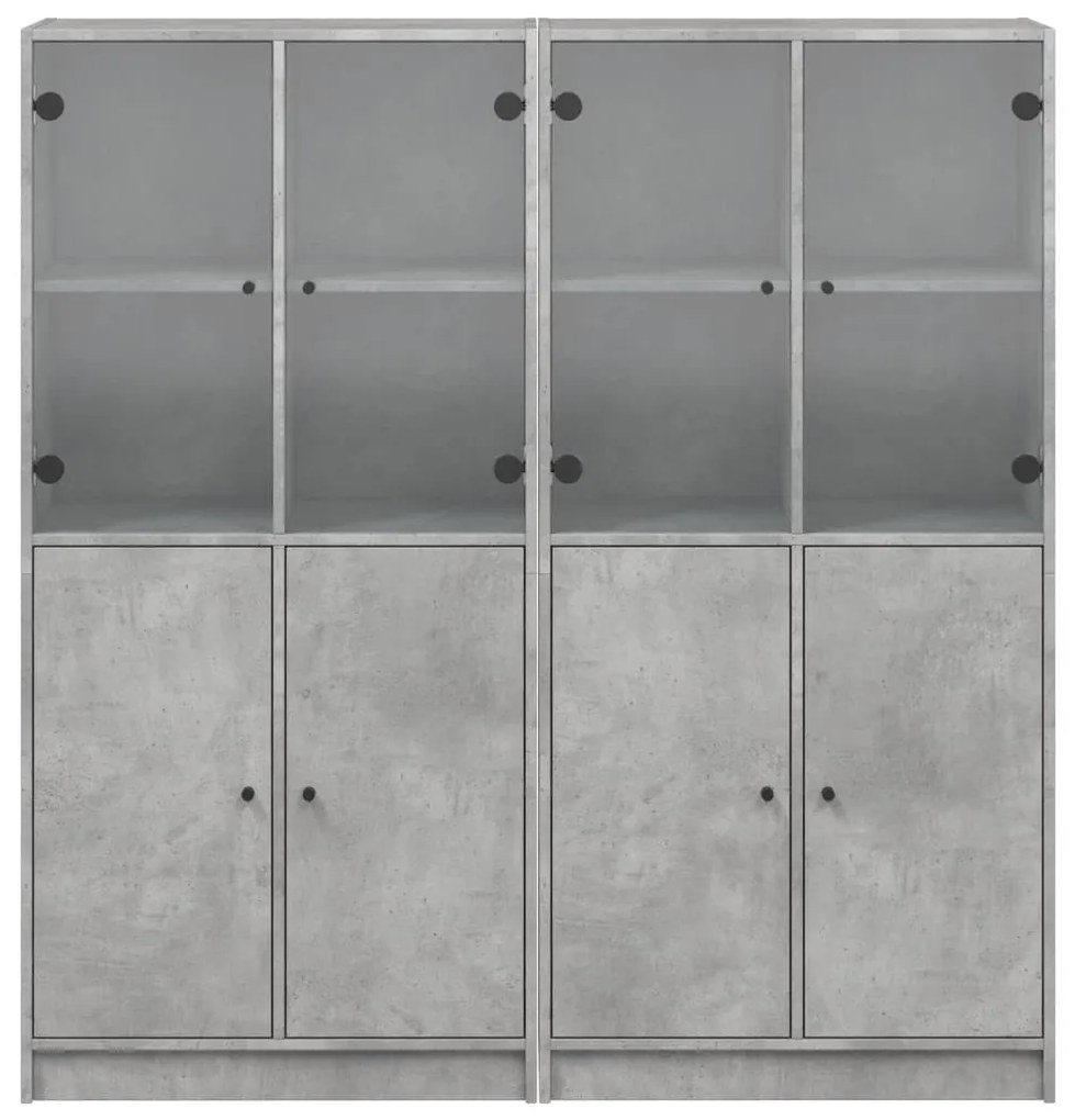 Estante c/ portas 136x37x142 cm derivados madeira cinza cimento