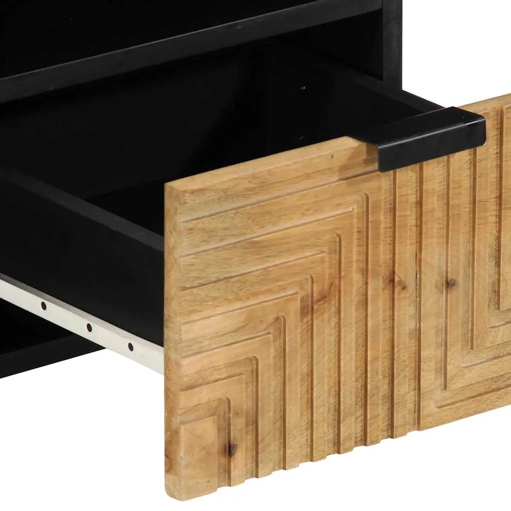 Móvel de TV 100x33x46 cm madeira de mangueira maciça castanho