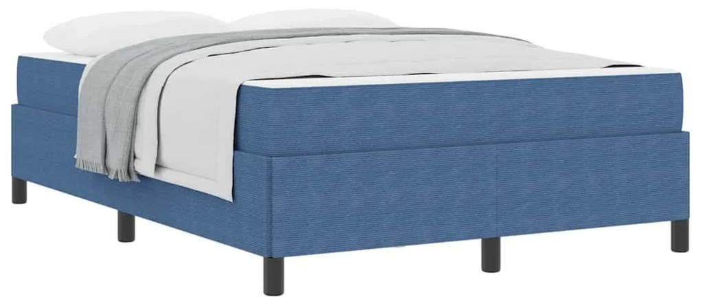 Estrutura da Cama Azul 140 x 200 cm Tecido de veludo côtelé