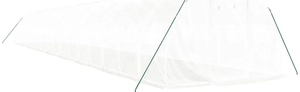 Estufa com estrutura de aço 54 m² 18x3x2 m branco