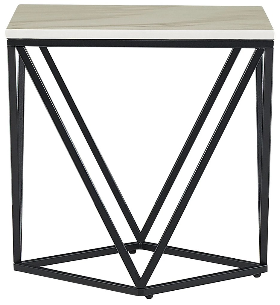 Mesa de apoio efeito de mármore com preto MALIBU Beliani