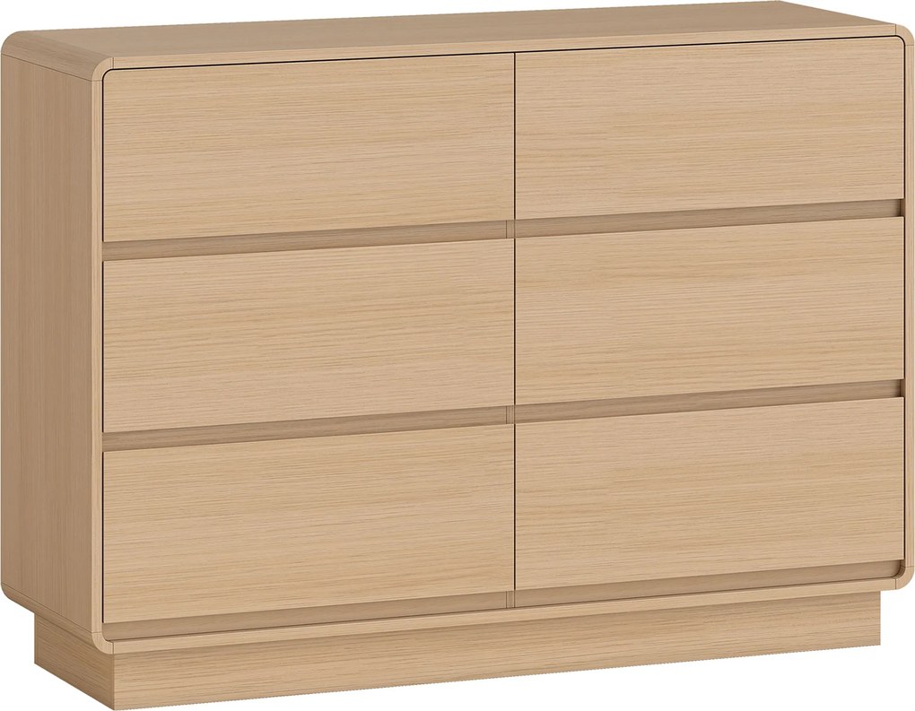 HOMCOM Cómodas Quarto com 6 Gavetas Bordos Arredondadas Anti-Tombo Cómoda para Sala Cozinha Entrada Escritório Madeira | Aosom Portugal