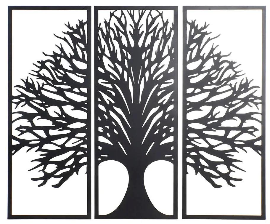 Decoração de Parede DKD Home Decor 3 Peças Preto Árvore Metal (105 x 1,3 x 91 cm) (91 cm)