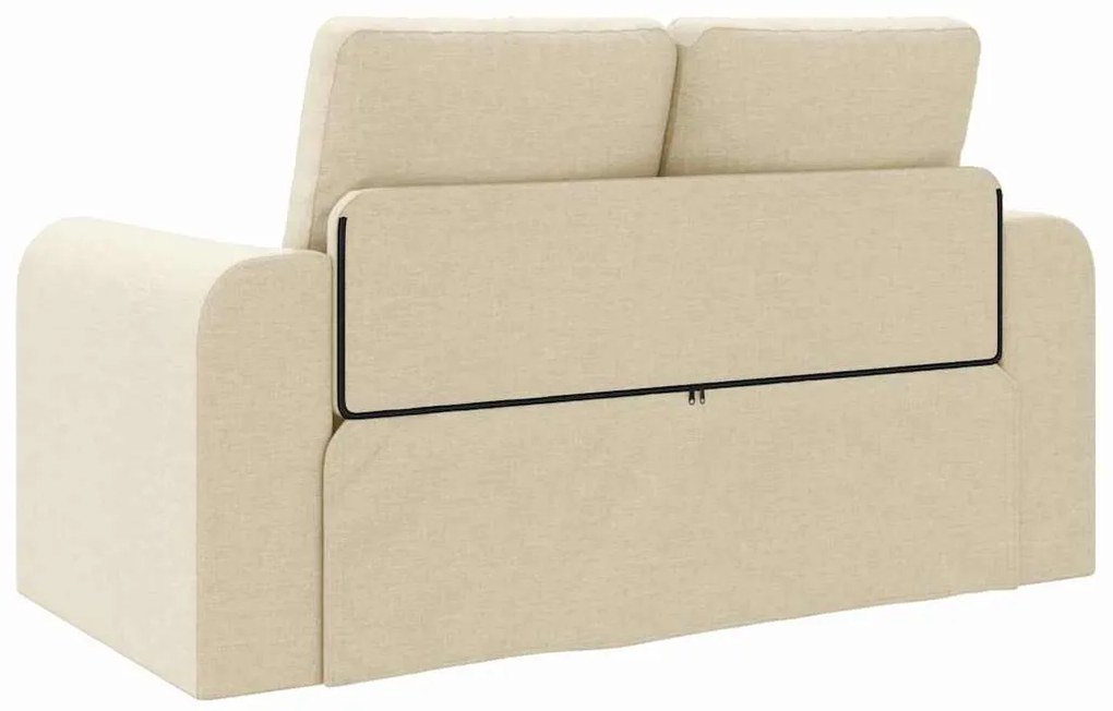 Sofá Cama de Chão 2 em 1 Creme 148x71x83 cm Tecido