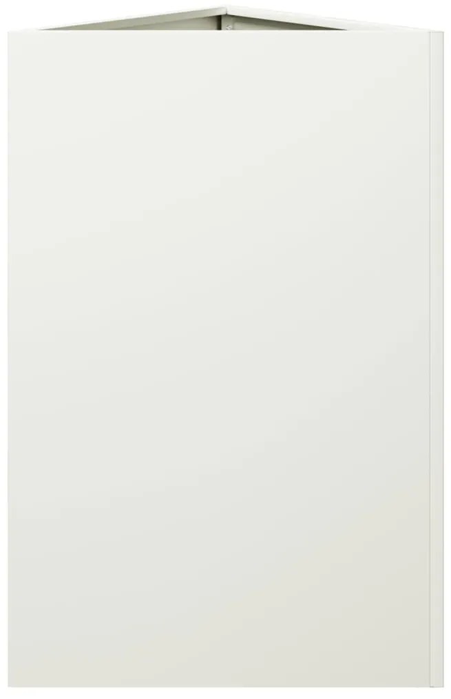 Vaso/floreira de jardim triangular 50x43x75 cm aço branco