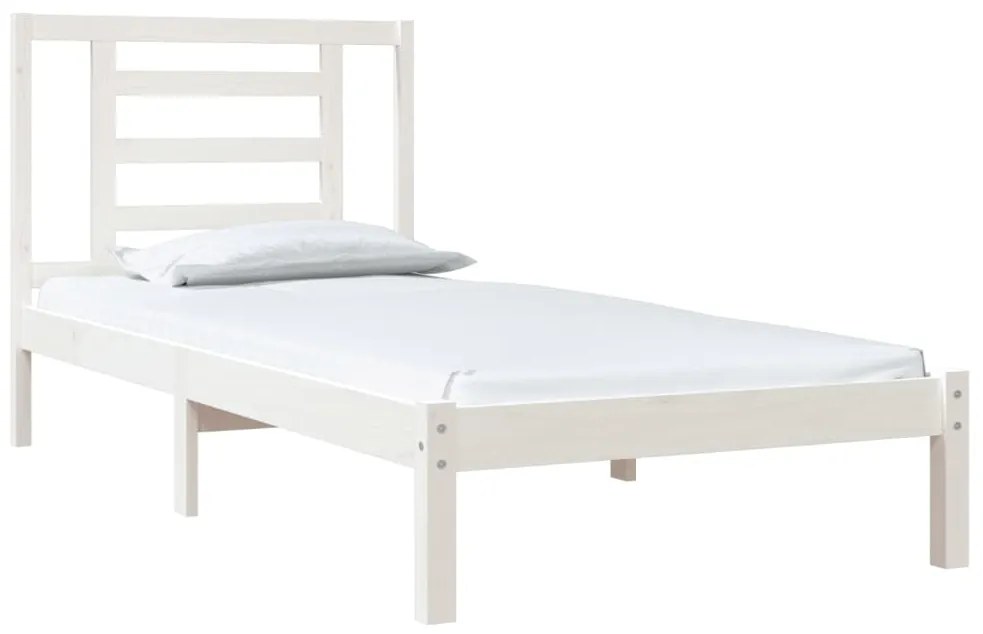 Estrutura cama solteiro 90x190 cm pinho maciço branco