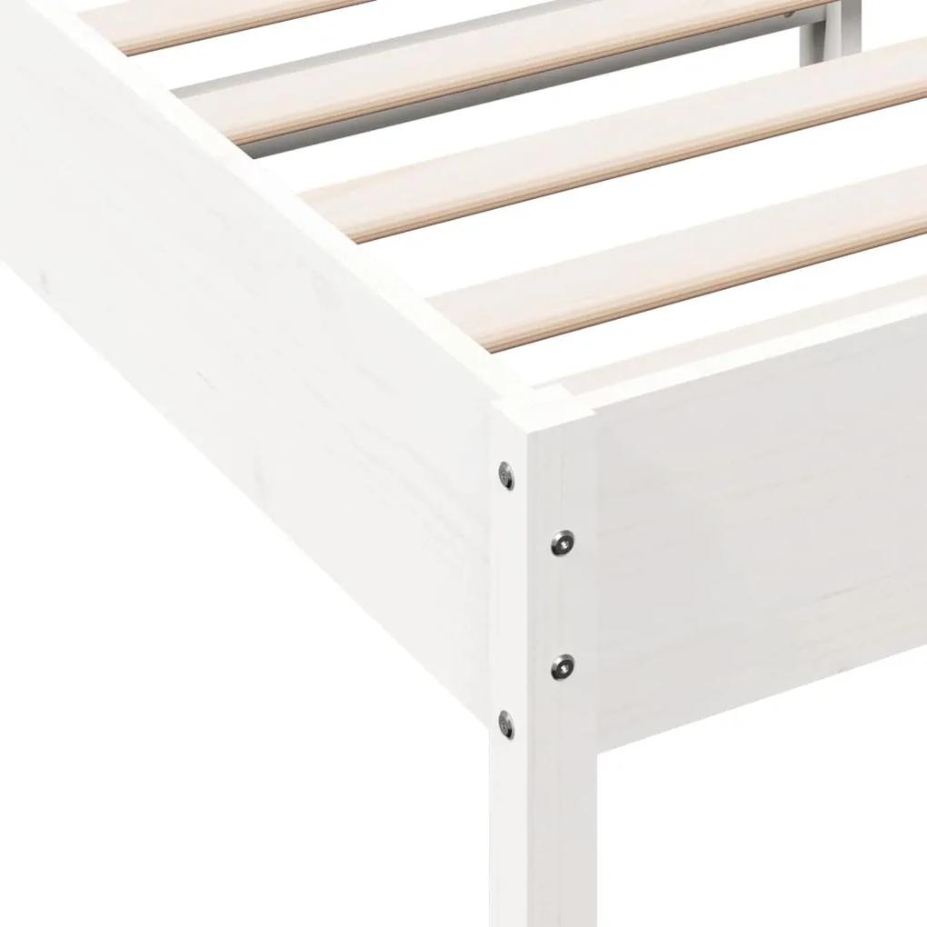 Estrutura de cama 90x190 cm madeira de pinho maciça branco