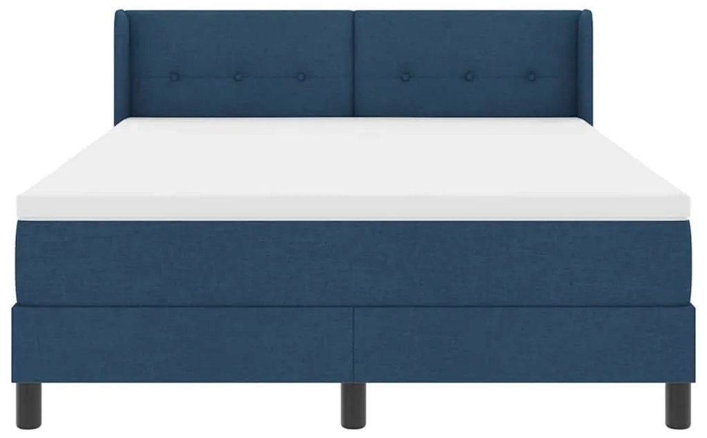 Cama box com colchão azul - 140 x 190 cm - Tecido