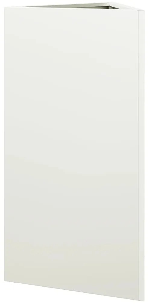 Vaso/floreira de jardim triangular 2pcs 40x34,5x70cm aço branco