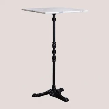 Mesa Alta De Bar Em Mármore Roma Mármore Branco Guangxi & Quadrado & Preto - Sklum