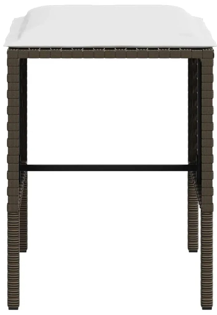 5 pcs conjunto sofás formato L c/ almofadões vime PE castanho