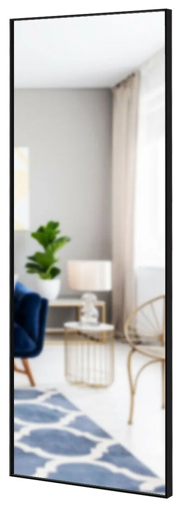 Espelho de corpo inteiro com moldura retangular de alumínio para banheiro dourado