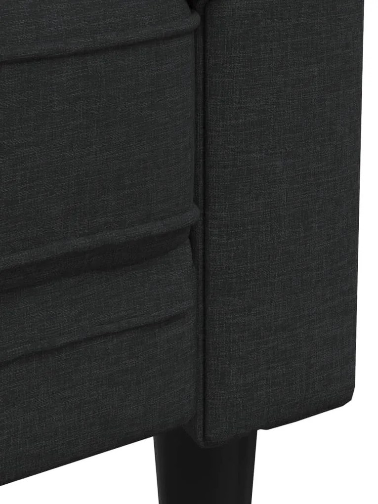 3 pcs conjunto de sofás tecido preto