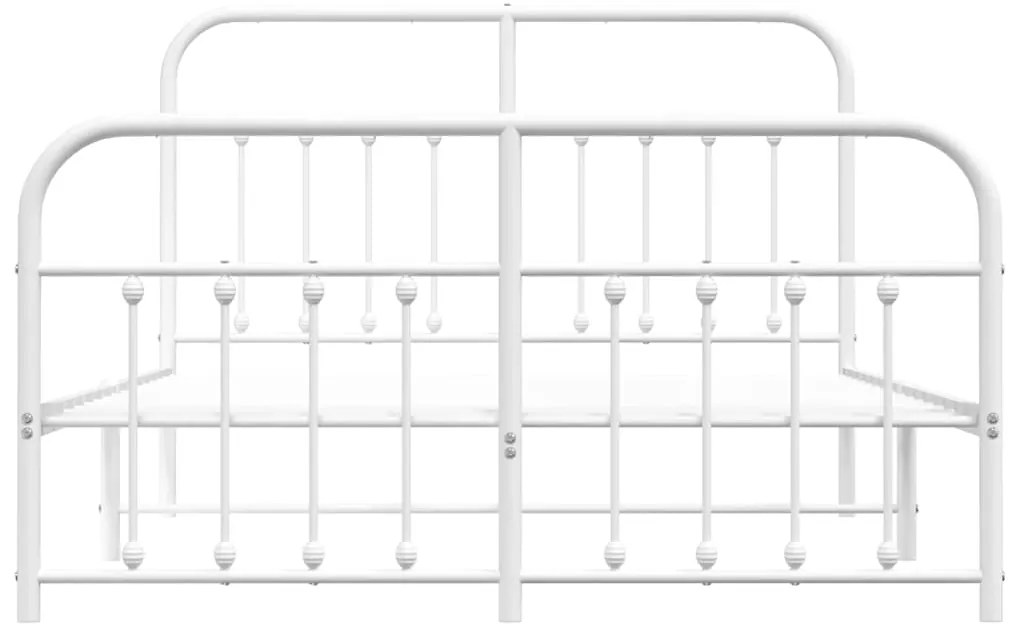 Estrutura de cama com cabeceira e pés 150x200 cm metal branco