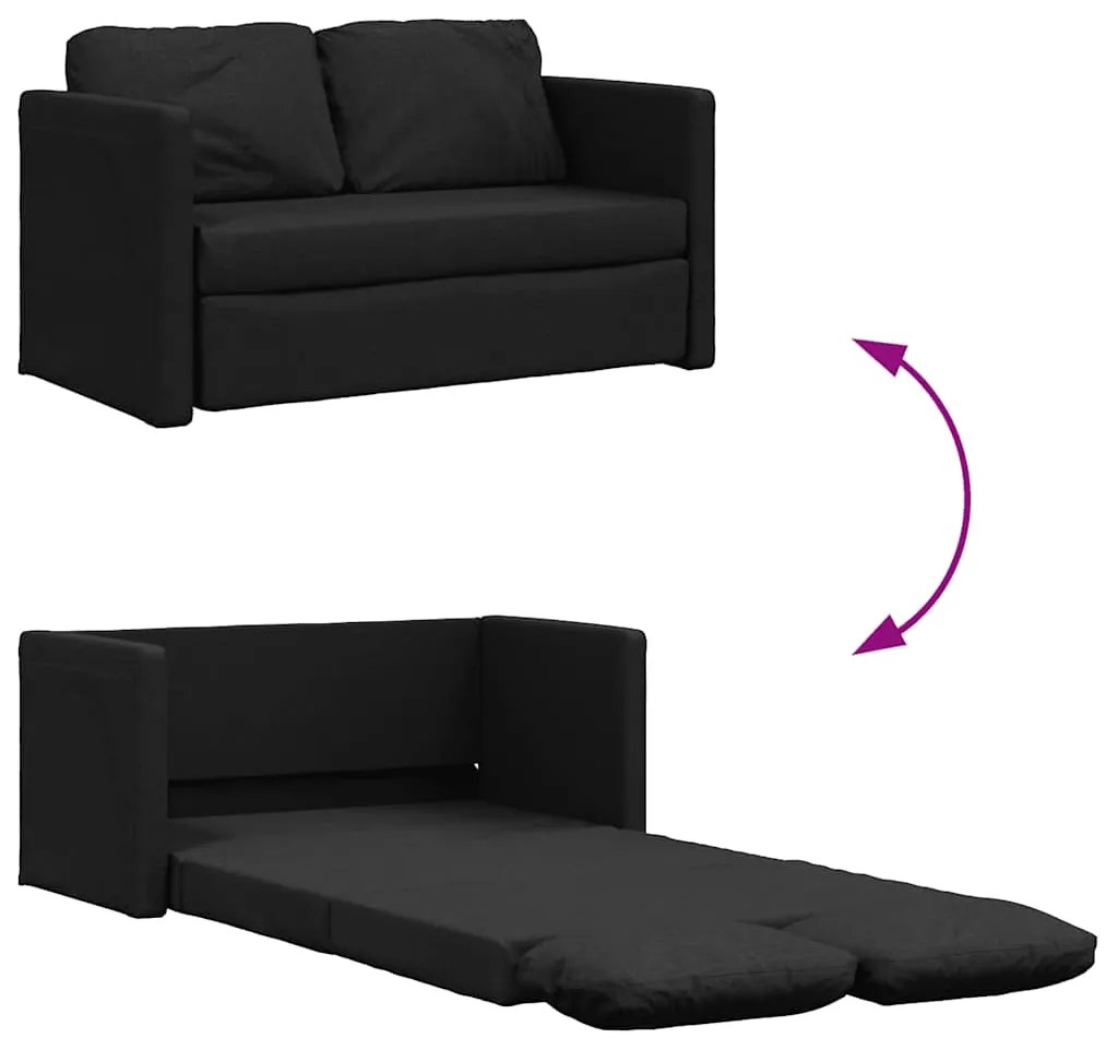 Sofá-cama sem pés 112x174x55 cm tecido preto