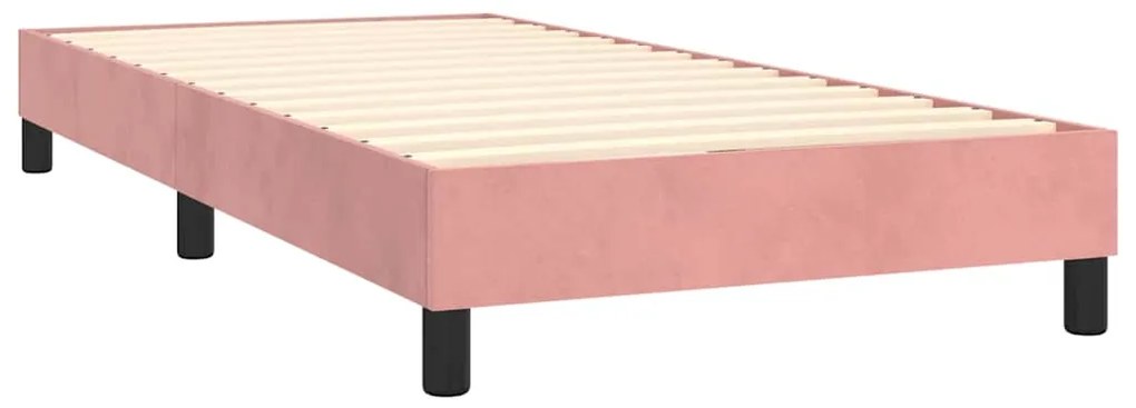 Cama com molas/colchão 90x190 cm veludo rosa