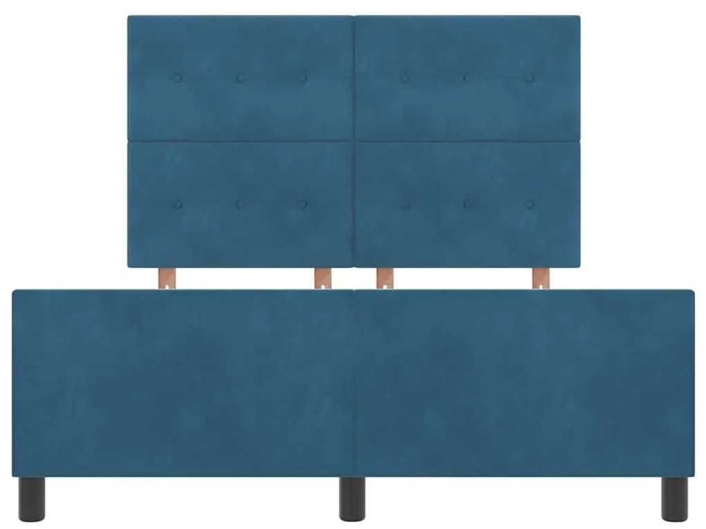 Cama vidaXL Azul Escuro 140x190 cm Veludo