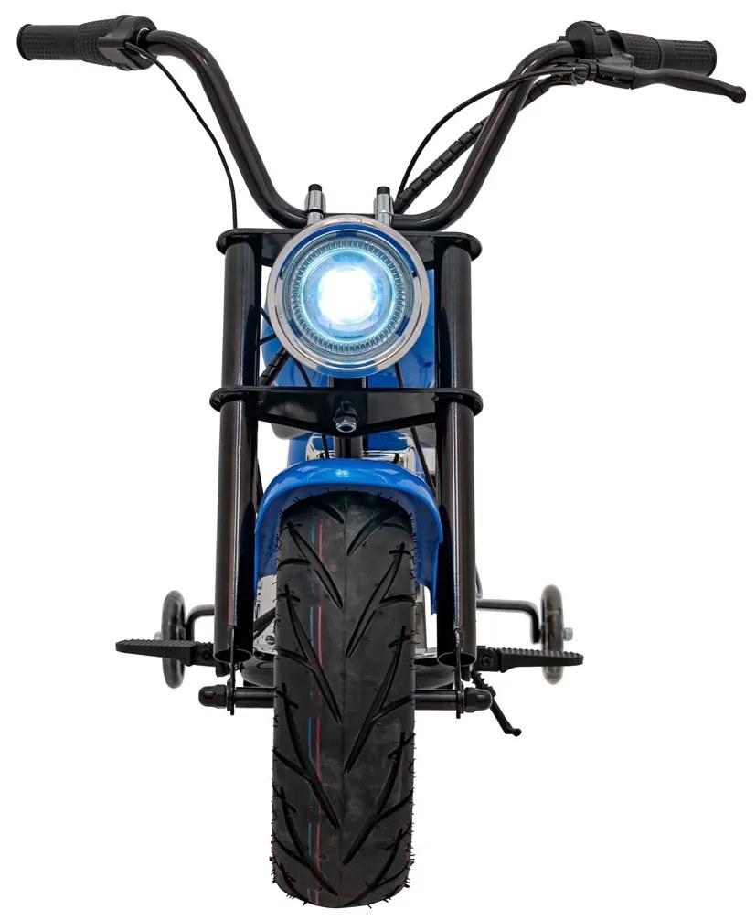 Mota elétrica para Crianças 350 W Chopper Warrior Rodas AR, Assento couro ecológico Azul