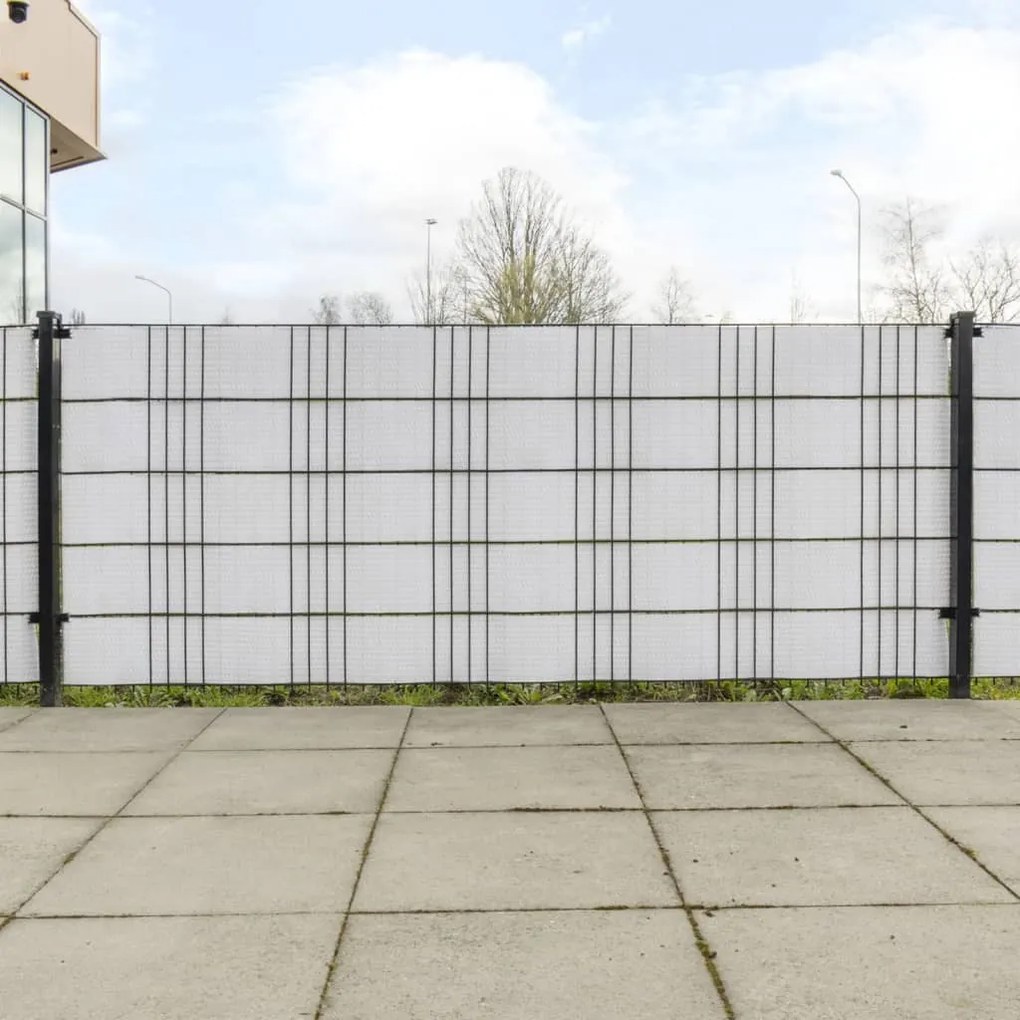 Telas de varanda 10 pcs 255x19 cm vime PE branco