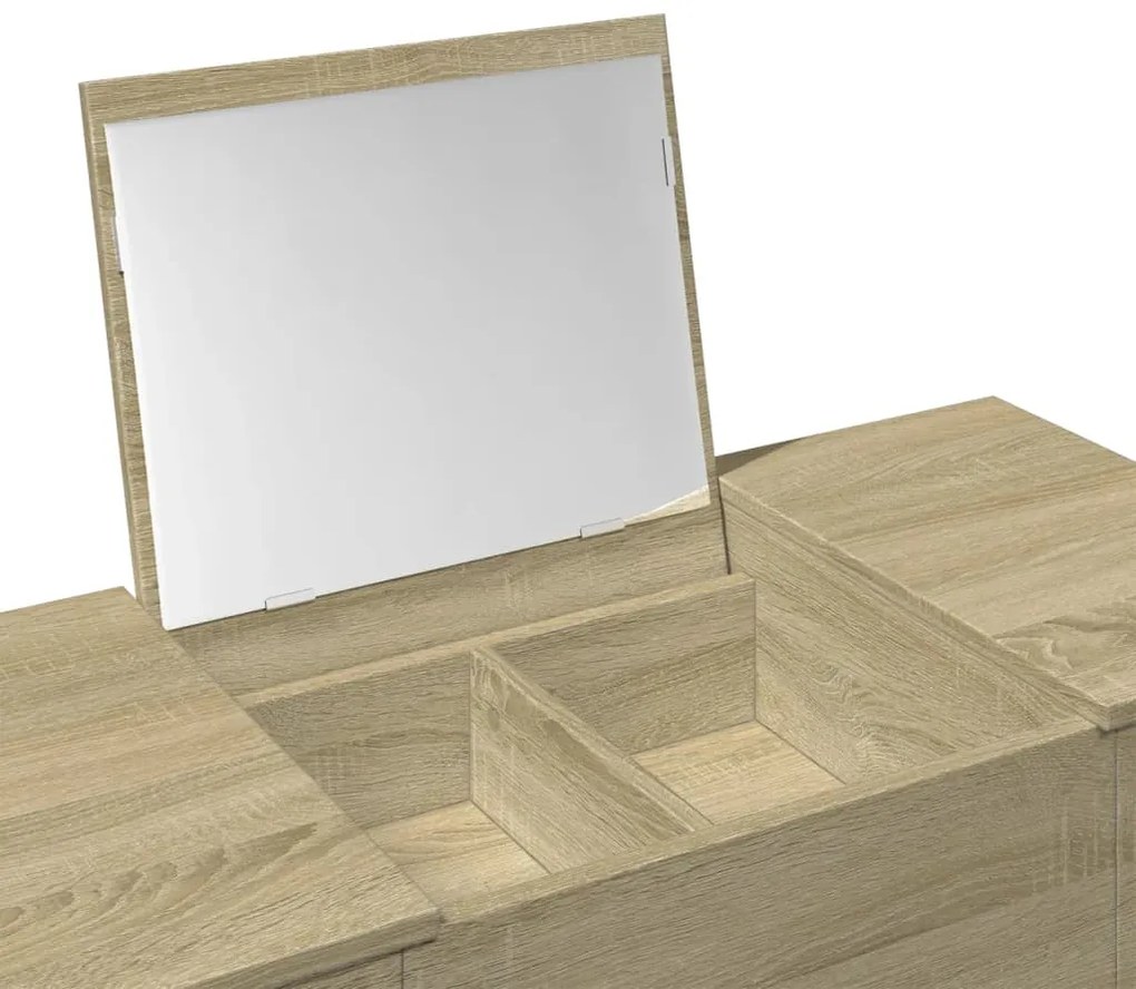 Toucador com espelho 100x45x76 cm cor carvalho sonoma