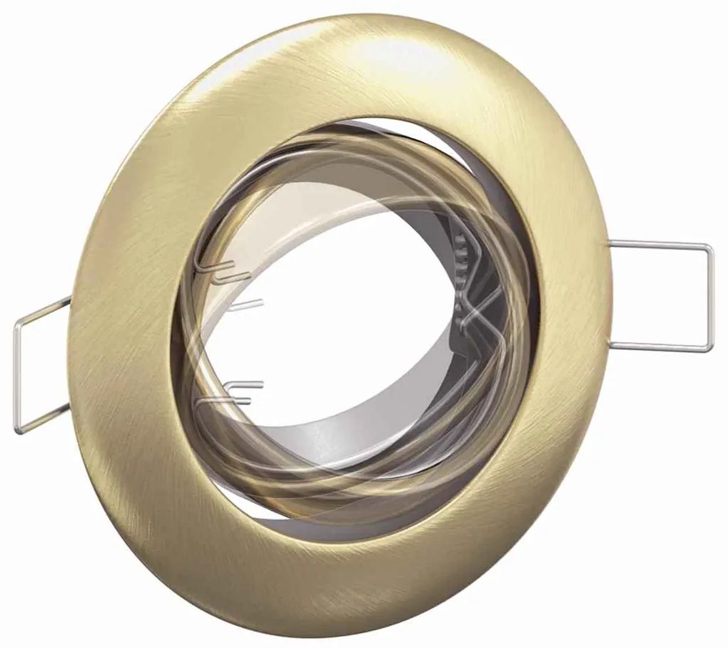Luminárias Embutidas 24 pcs Redondas GU10 Latão Ø90 mm Aço