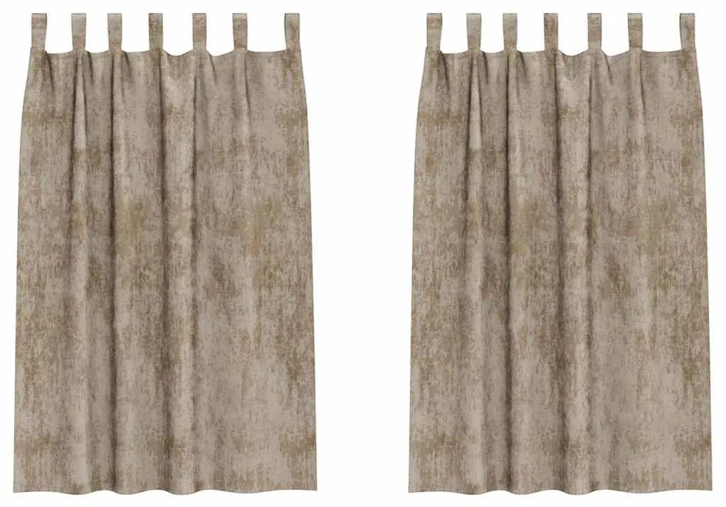 Cortinas de Veludo - 2 Peças com Ilhós Champagne 175x140 cm