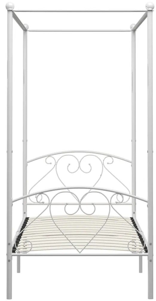 Estrutura de cama com dossel metal 120x200 cm branco