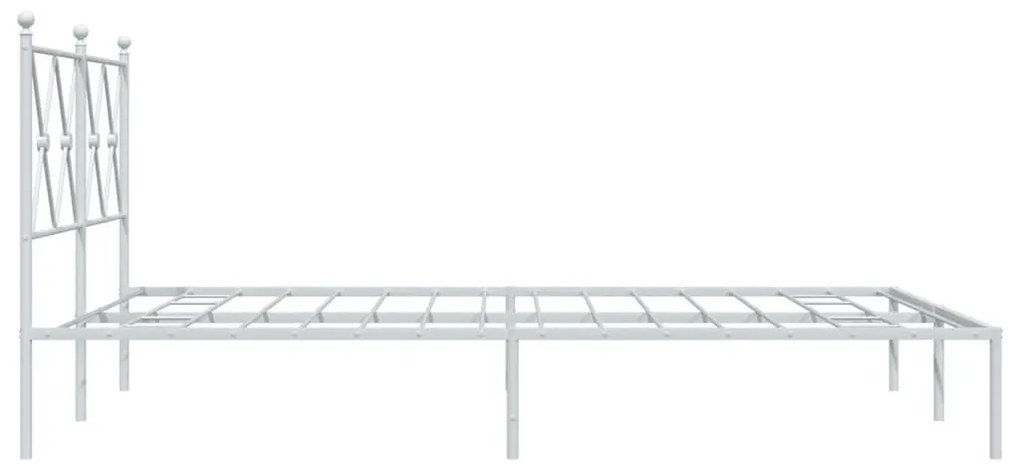 Estrutura de cama com cabeceira 140x190 cm metal branco