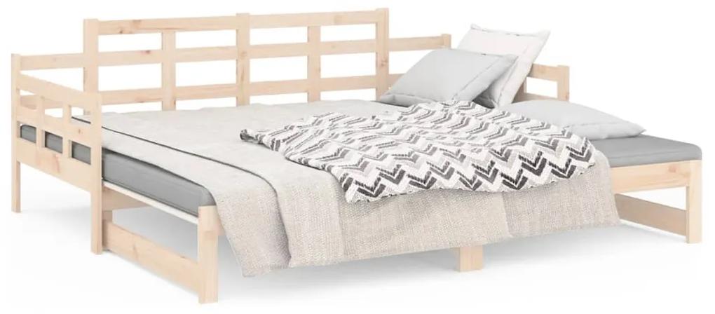 Estrutura sofá-cama de puxar 2x(90x190) cm madeira pinho maciço