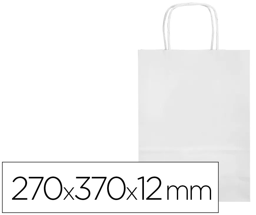 Saco de Papel Basika Celulose Branco M com Asa Torcida 270x370x12 mm