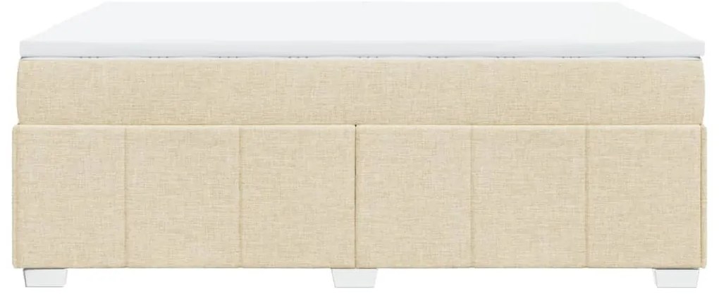 Cama com molas/colchão 160x200 cm tecido cor creme