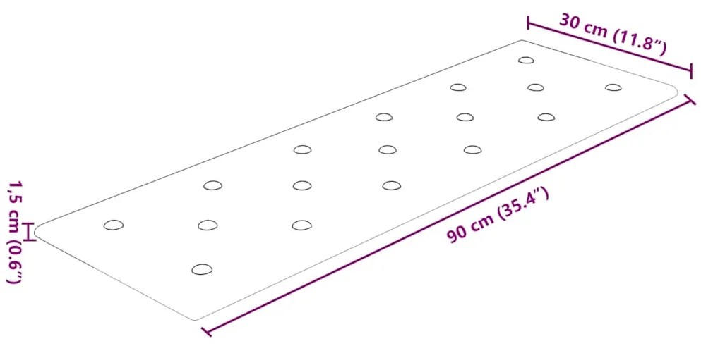 Painel de parede 12 pcs 90x30 cm couro artificial 3,24 m² creme