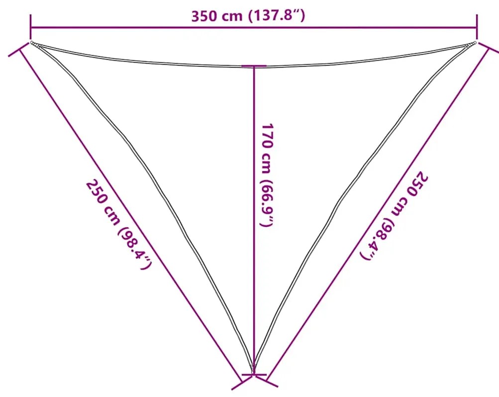 Para-sol estilo vela 160 g/m² 2,5x2,5x3,5 m PEAD cinza-castanho