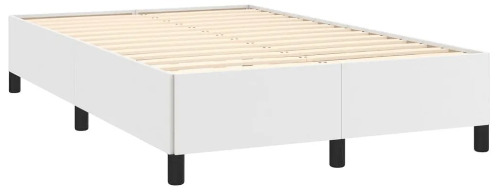 Estrutura de cama sem colchão 120x190cm couro do falso branco