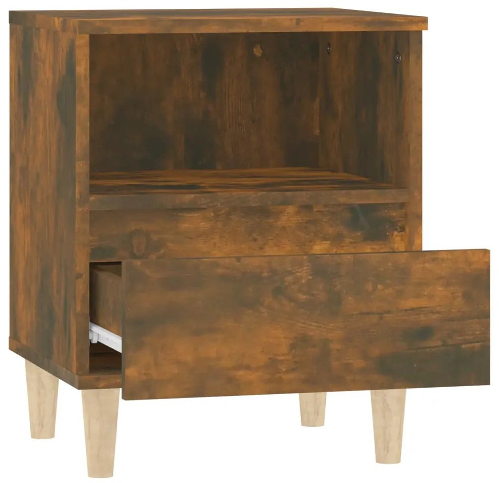 Mesas de cabeceira 2 pcs 40x35x50 cm cor carvalho fumado