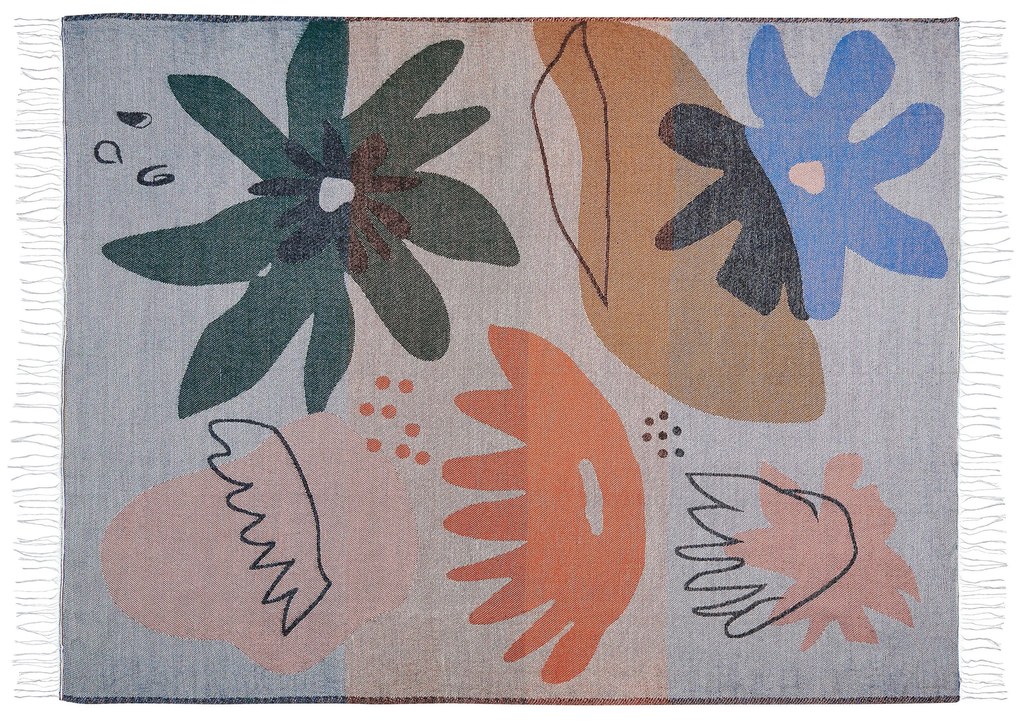 Manta decorativa multicolor 130 x 170 cm BAIDI Beliani