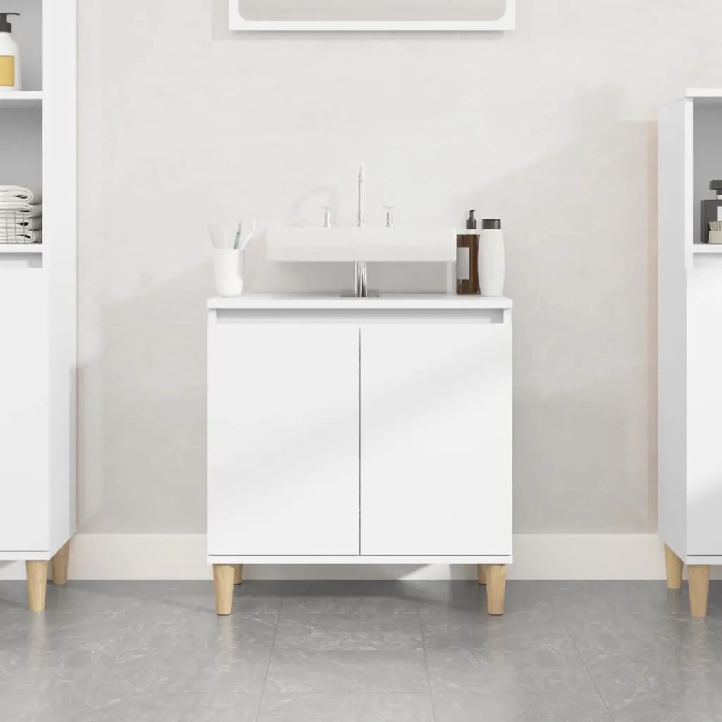 vidaXL Armário de lavatório 58x33x60 cm derivados de madeira branco