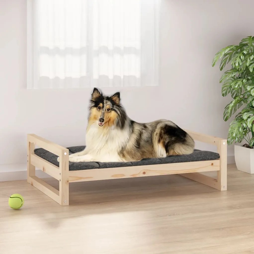 vidaXL Cama para cães 95,5x65,5x28 cm madeira de pinho maciça