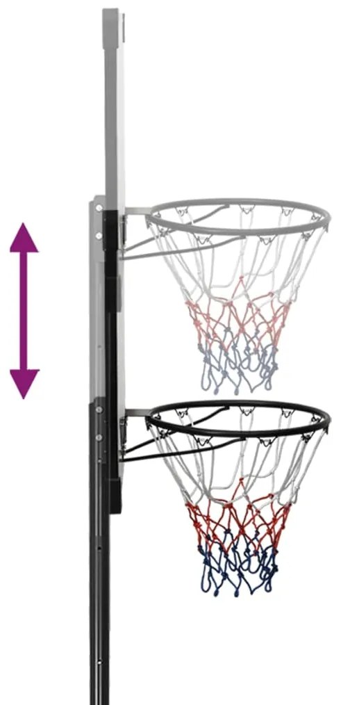 Tabela de basquetebol 235-305 cm policarbonato transparente