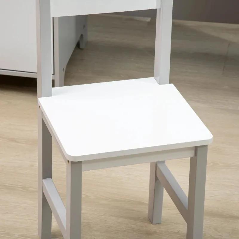 Secretária Infantil com Quadro e Cadeira - Cinzento/Branco - Design Nó