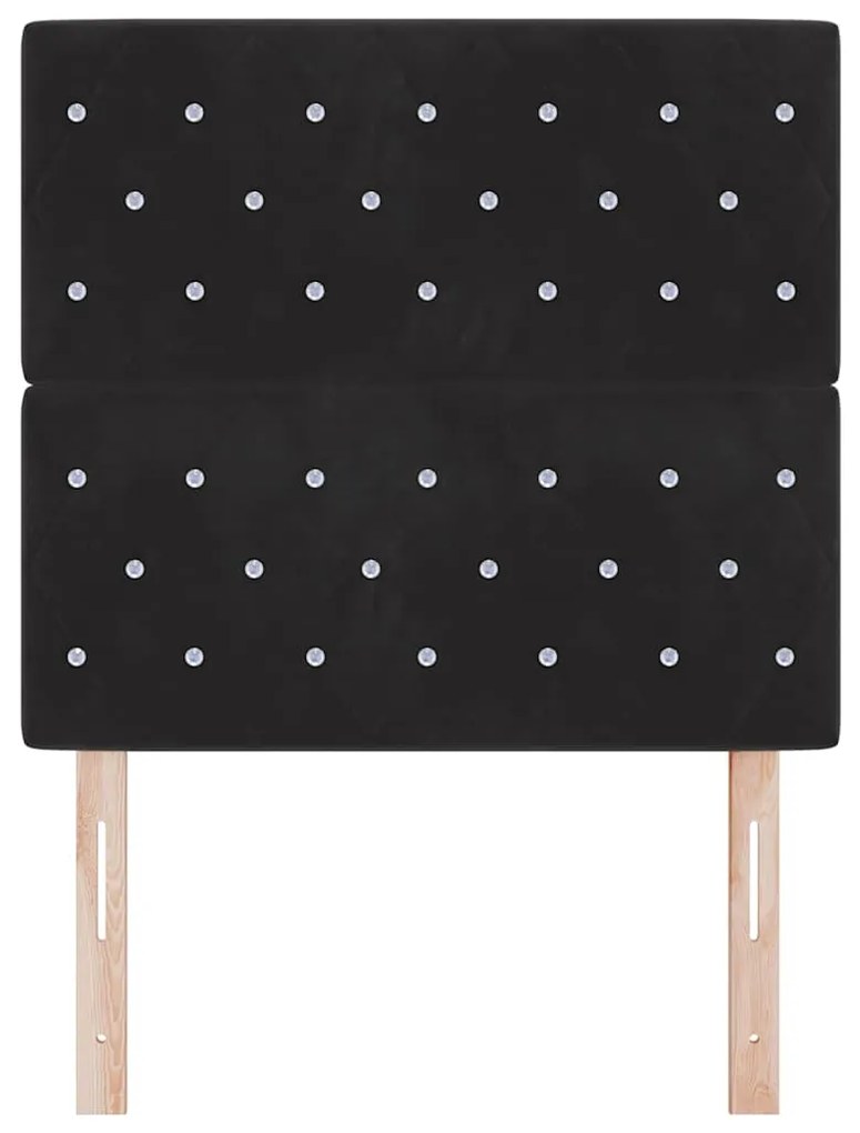 Cabeceira LED em veludo preto, 90 cm